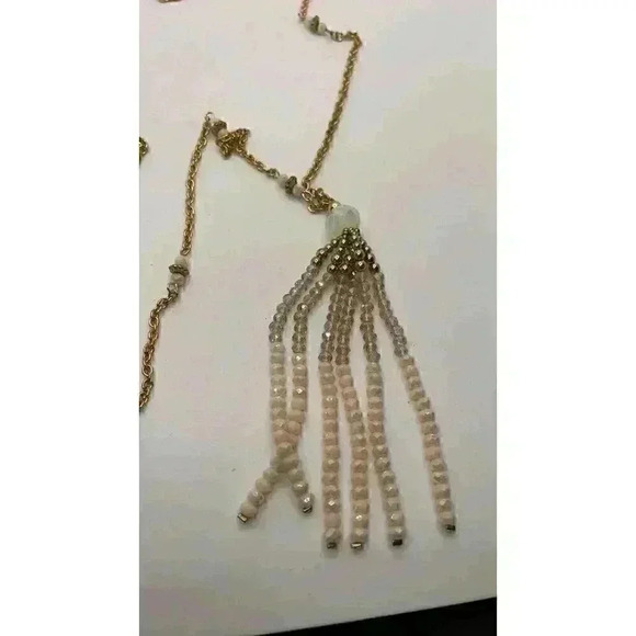 Golden 39 Inch Necklace With Tassel - Picture 2 of 4